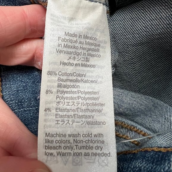 Madewell High Rise Petite Stovepipe Slim Straight Jeans Distressed Frayed Hem 25 - Picture 9 of 14